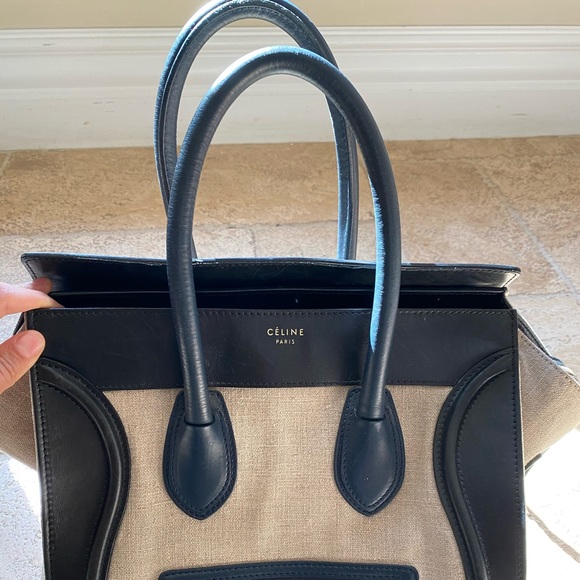 CELINE Linen & Calfskin Tri-Color Phantom Tote Bag - Picture 7 of 8